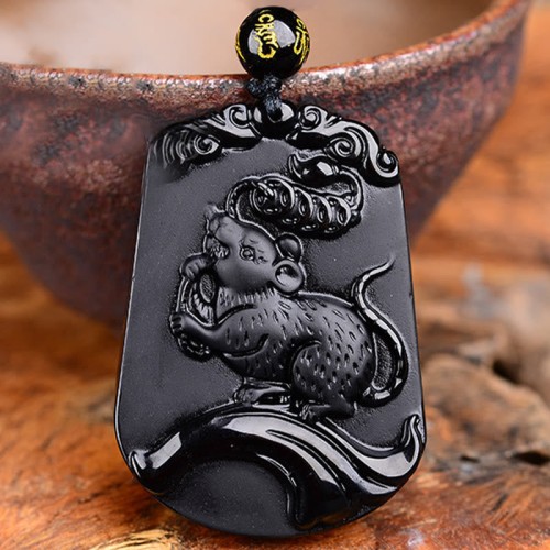 Chinese Zodiac Obsidian Purification Necklace Chinese Zodiac Obsidian Purification Necklace