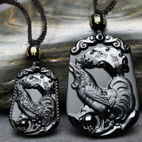 Chinese Zodiac Obsidian Purification Necklace Chinese Zodiac Obsidian Purification Necklace