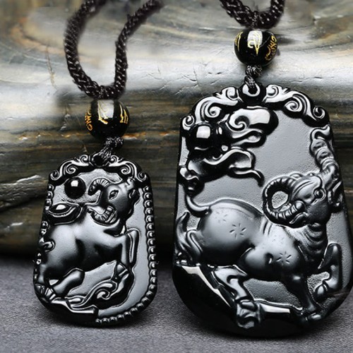 Chinese Zodiac Obsidian Purification Necklace Chinese Zodiac Obsidian Purification Necklace