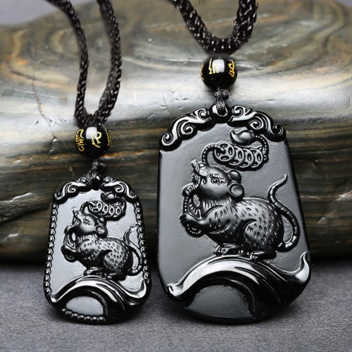 Chinese Zodiac Obsidian Purification Necklace Chinese Zodiac Obsidian Purification Necklace