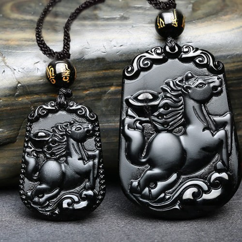 Chinese Zodiac Obsidian Purification Necklace Chinese Zodiac Obsidian Purification Necklace