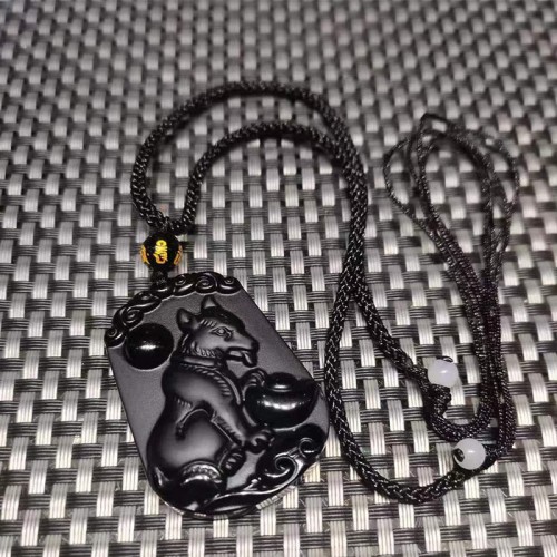 Chinese Zodiac Obsidian Purification Necklace Chinese Zodiac Obsidian Purification Necklace