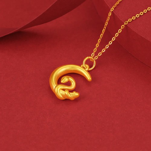 999 Gold Moon Year of the Snake Necklace