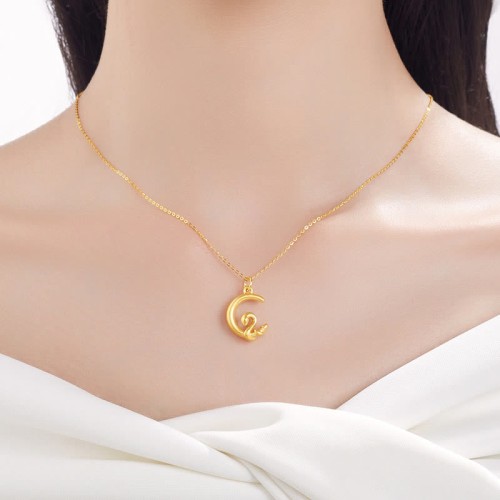 999 Gold Moon Year of the Snake Necklace