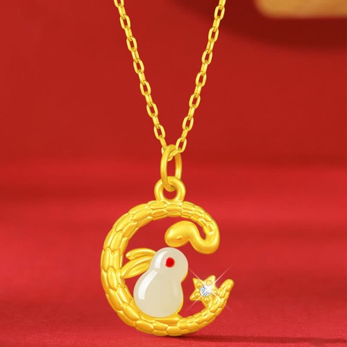 999 Gold Snake Rabbit Year Luck Necklace 999 Gold Snake Rabbit Year Luck Necklace