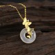 Silver Butterfly Chalcedony Blessing Luck Pendant