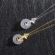 Silver Butterfly Chalcedony Blessing Luck Pendant