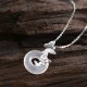 Silver Butterfly Chalcedony Blessing Luck Pendant