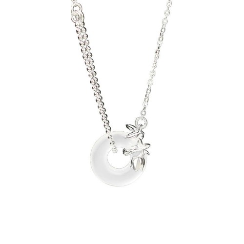 Sterling Silver Tulip Chalcedony Fortune Necklace Pendant
