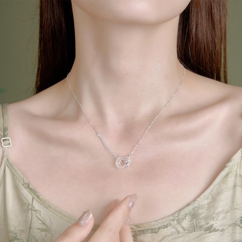 Sterling Silver Tulip Chalcedony Fortune Necklace Pendant