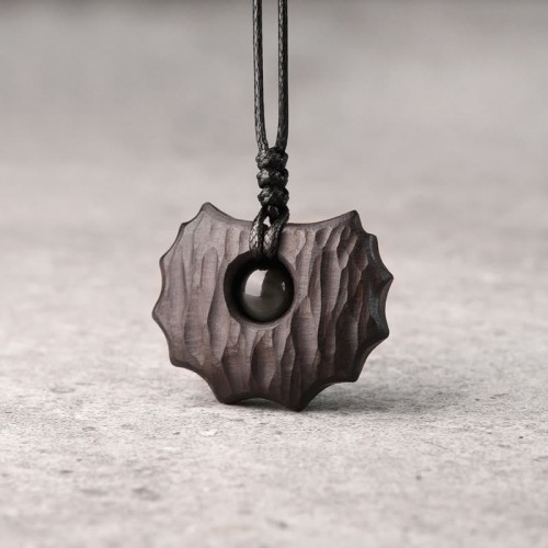 Ebony Obsidian Irregular Shape Peace Necklace Pendant Ebony Obsidian Irregular Shape Peace Necklace Pendant
