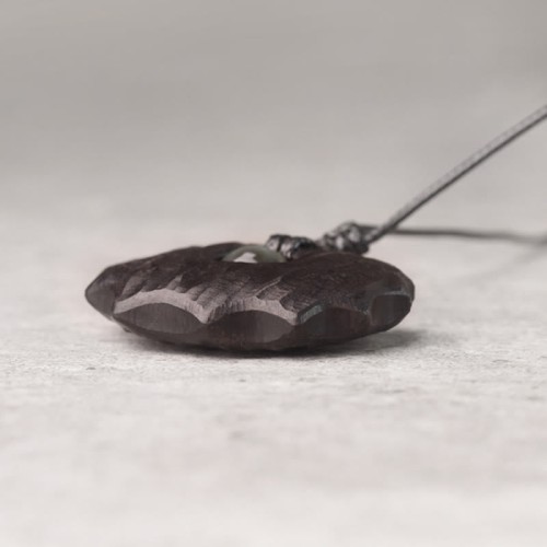 Ebony Obsidian Irregular Shape Peace Necklace Pendant Ebony Obsidian Irregular Shape Peace Necklace Pendant