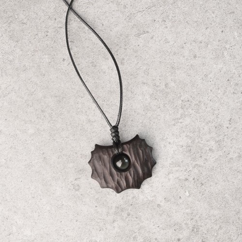 Ebony Obsidian Irregular Shape Peace Necklace Pendant Ebony Obsidian Irregular Shape Peace Necklace Pendant