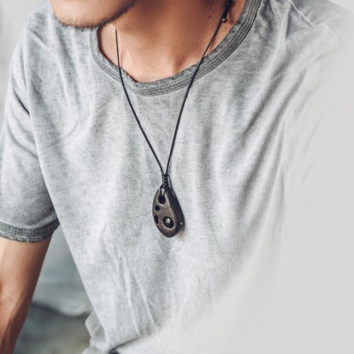 Ebony Hollow Obsidian Peace Necklace Pendant Ebony Hollow Obsidian Peace Necklace Pendant