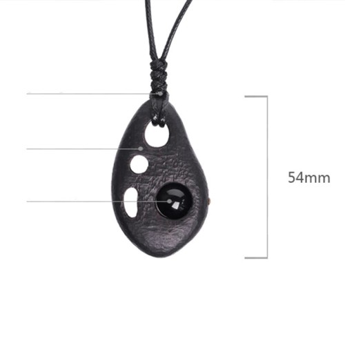 Ebony Hollow Obsidian Peace Necklace Pendant Ebony Hollow Obsidian Peace Necklace Pendant