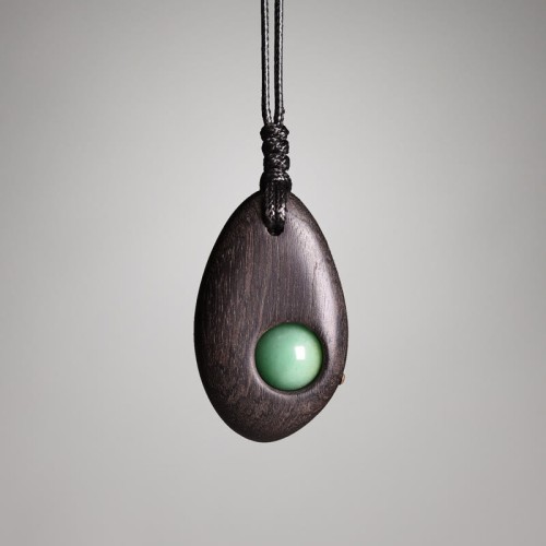 Ebony Wood Aventurine Peace Necklace Pendant Ebony Wood Aventurine Peace Necklace Pendant