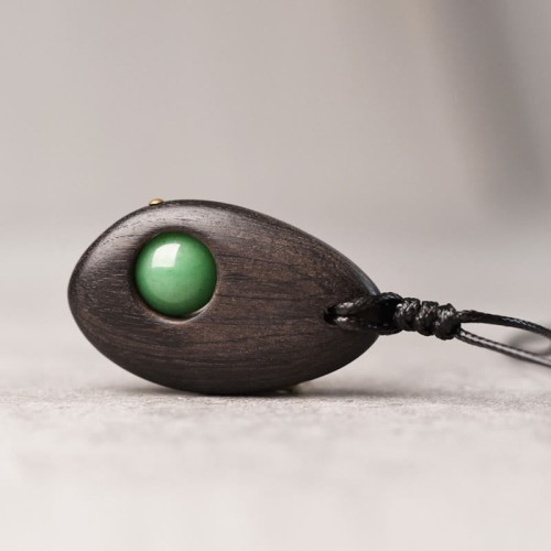 Ebony Wood Aventurine Peace Necklace Pendant Ebony Wood Aventurine Peace Necklace Pendant