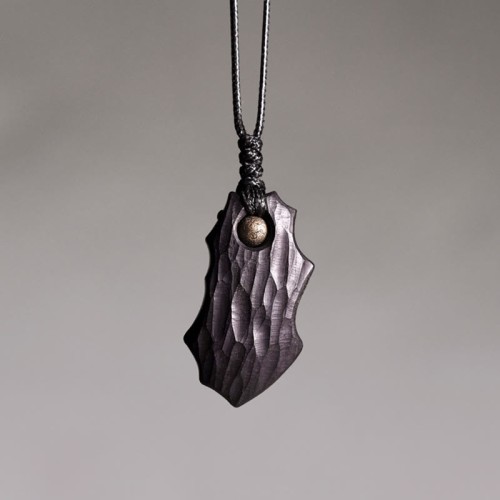 Ebony Wood Copper Bead Peace Necklace Pendant
