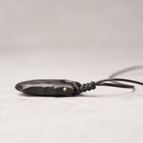 Ebony Wood Copper Bead Peace Necklace Pendant