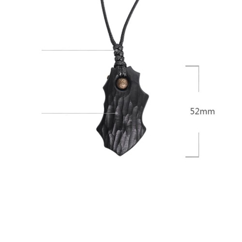 Ebony Wood Copper Bead Peace Necklace Pendant