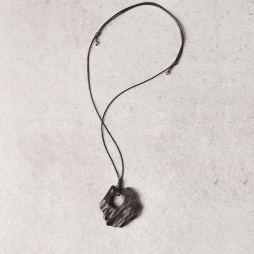 Ebony Hollow Irregular Shape Peace Necklace Ebony Hollow Irregular Shape Peace Necklace