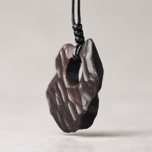 Ebony Hollow Irregular Shape Peace Necklace Ebony Hollow Irregular Shape Peace Necklace