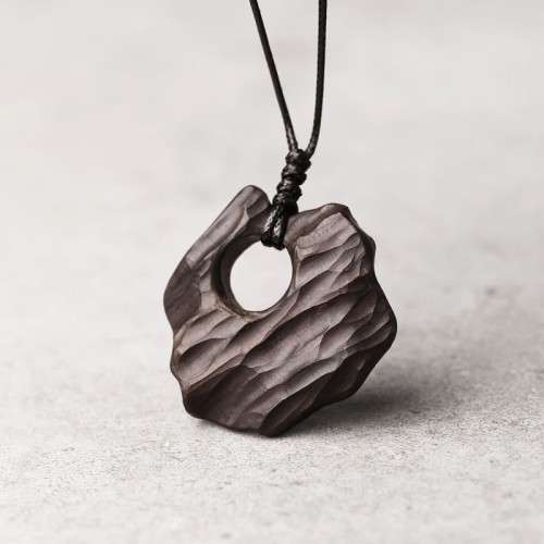 Ebony Hollow Irregular Shape Peace Necklace Ebony Hollow Irregular Shape Peace Necklace