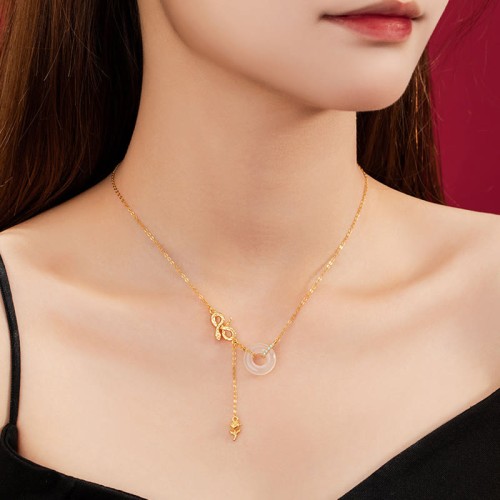 Chalcedony Snake Rose Harmony Necklace