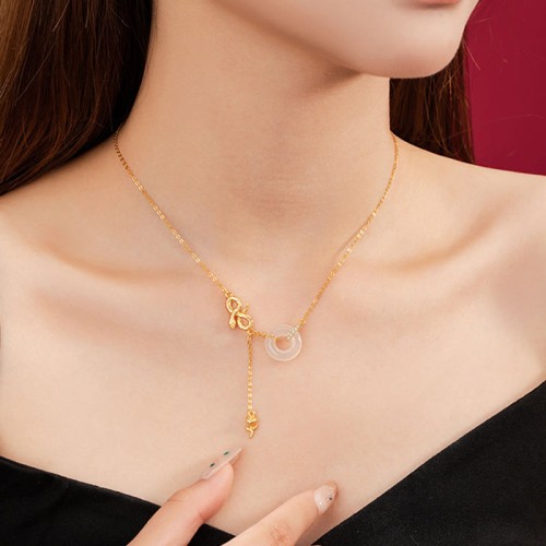 Chalcedony Snake Rose Harmony Necklace