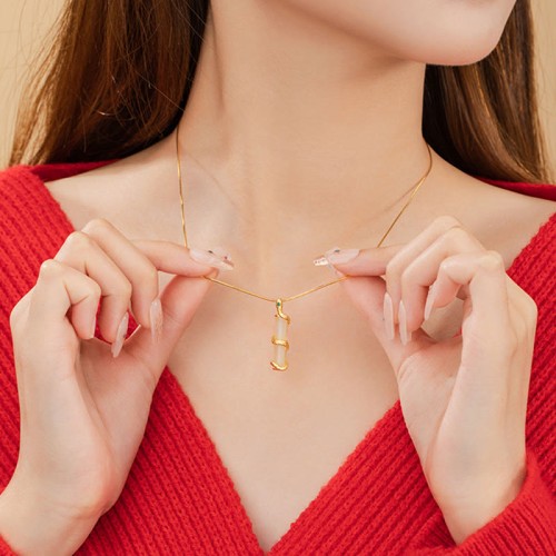 Hetian Jade Snake Bamboo Growth Necklace Hetian Jade Snake Bamboo Growth Necklace