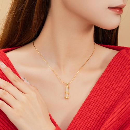 Hetian Jade Snake Bamboo Growth Necklace Hetian Jade Snake Bamboo Growth Necklace