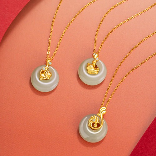 Hetian Jade Silver Abundance Zodiac Pendant Hetian Jade Silver Abundance Zodiac Pendant