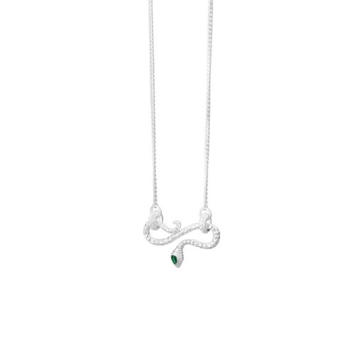 Sterling Silver Year of the Snake Blessing Necklace Pendant Sterling Silver Year of the Snake Blessing Necklace Pendant