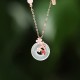 Chalcedony Pink Crystal Koi Fish Positive Necklace Pendant Chalcedony Pink Crystal Koi Fish Positive Necklace Pendant