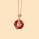 Red Agate Sterling Silver Koi Fish Peace Necklace Pendant