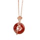 Red Agate Sterling Silver Koi Fish Peace Necklace Pendant