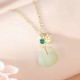 Hetian Jade Silver Cat Head Abundance Pendant