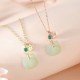 Hetian Jade Silver Cat Head Abundance Pendant