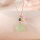 Hetian Jade Silver Cat Head Abundance Pendant