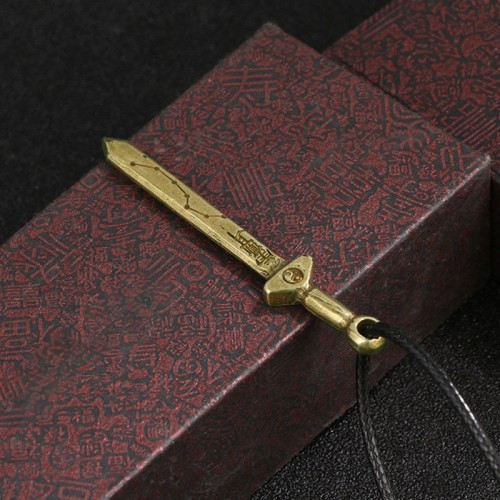 Vintage Yin Yang Copper Brass Sword Balance Necklace Vintage Yin Yang Copper Brass Sword Balance Necklace