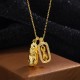 Sterling Silver Golden Pixiu Copper Coin Vajra Wealth Pendant