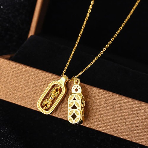 Sterling Silver Golden Pixiu Copper Coin Vajra Wealth Pendant