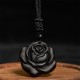 Black Obsidian Black Rose Purification Necklace Pendant