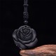 Black Obsidian Black Rose Purification Necklace Pendant