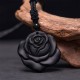Black Obsidian Black Rose Purification Necklace Pendant