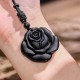 Black Obsidian Black Rose Purification Necklace Pendant