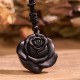 Black Obsidian Black Rose Purification Necklace Pendant