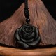 Black Obsidian Black Rose Purification Necklace Pendant