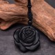 Black Obsidian Black Rose Purification Necklace Pendant