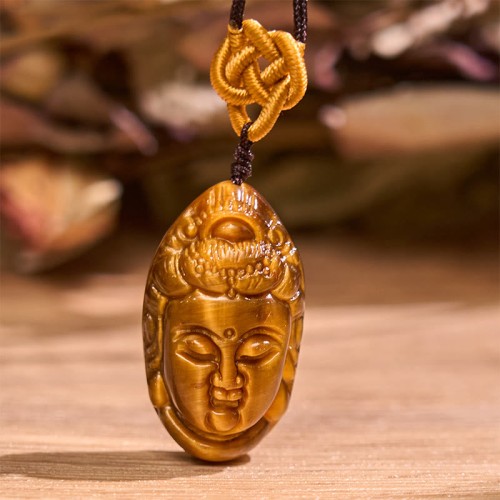 Tiger Eye Kwan Yin Strength Necklace Tiger Eye Kwan Yin Strength Necklace